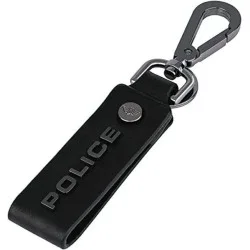 Police Leather Keyring Droid - Black